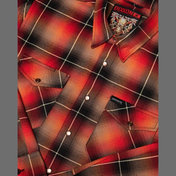 DIXXON FLANNEL x MEGADETH KILLING IS MY BUISNESS Flannel Shirt Collab Men's 2XL - Picture 6 of 10